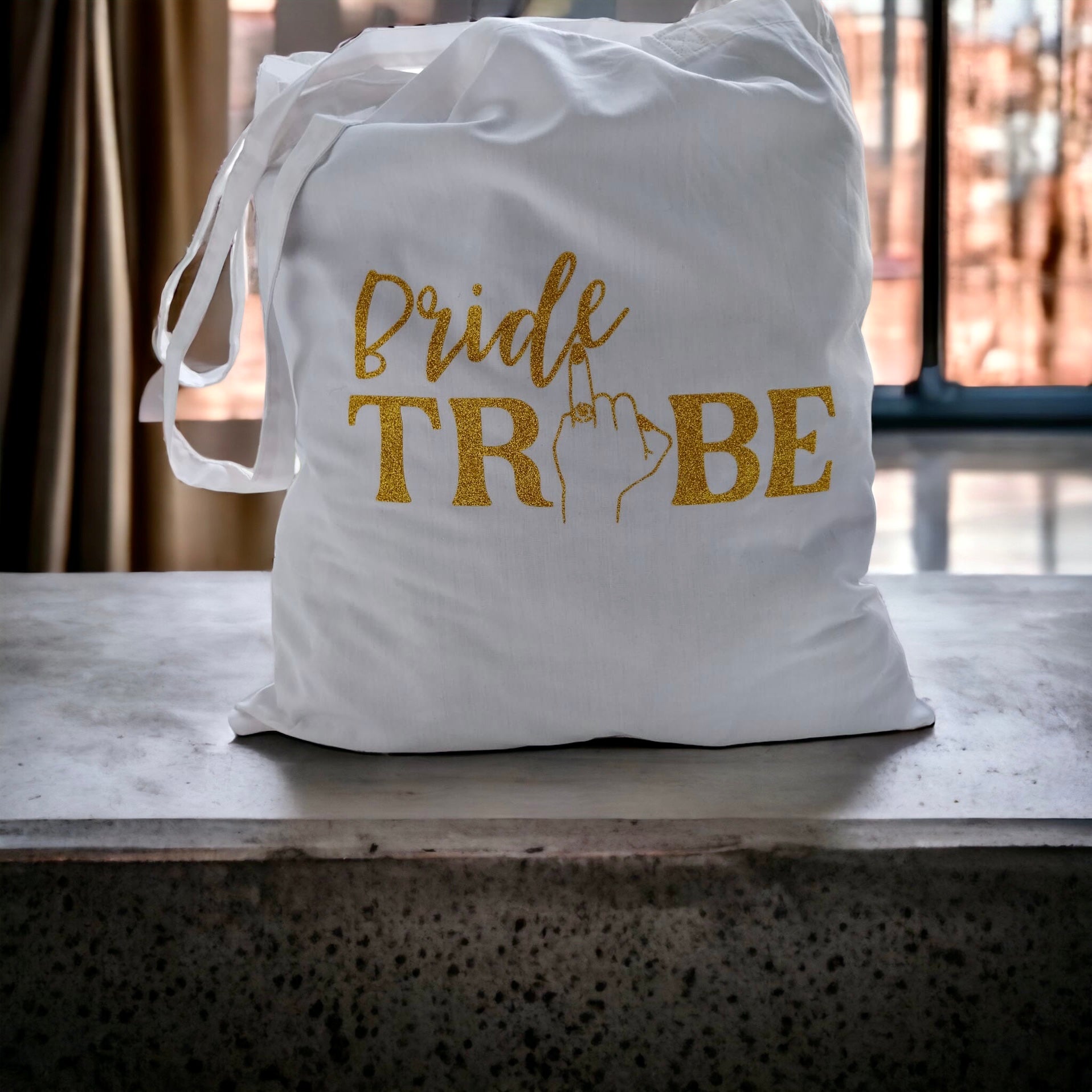 White Bride Tribe Tote Bag – Gold
